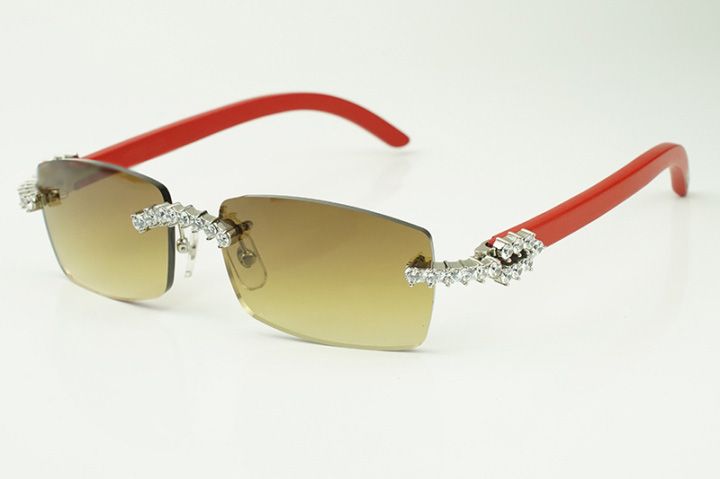 5.0 mm diamond wood sunglasses 3524012 with natureal red wooden legs and 56 mm