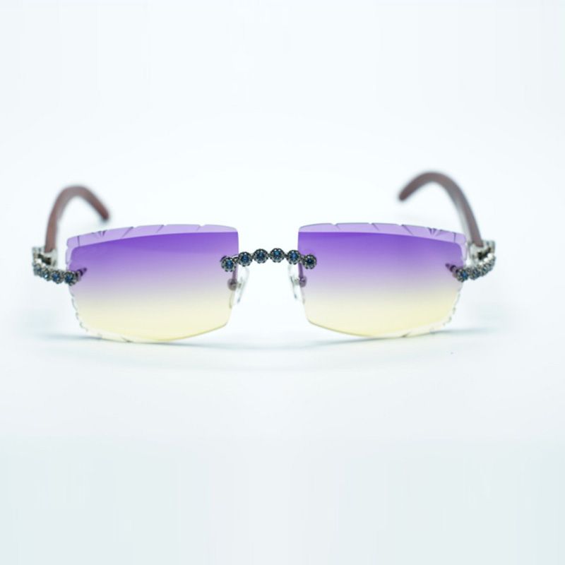 Blue Bouquet diamond eyewear frames 3524031 sunglasses with original wood legs