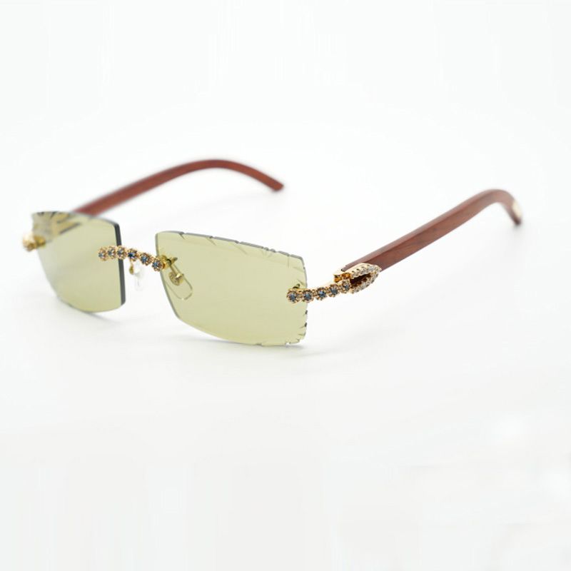 Blue Bouquet diamond eyewear frames 3524031 sunglasses with original wood legs