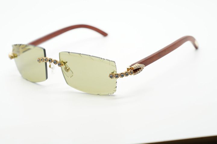 Blue Bouquet diamond eyewear frames 3524031 sunglasses with original wood legs