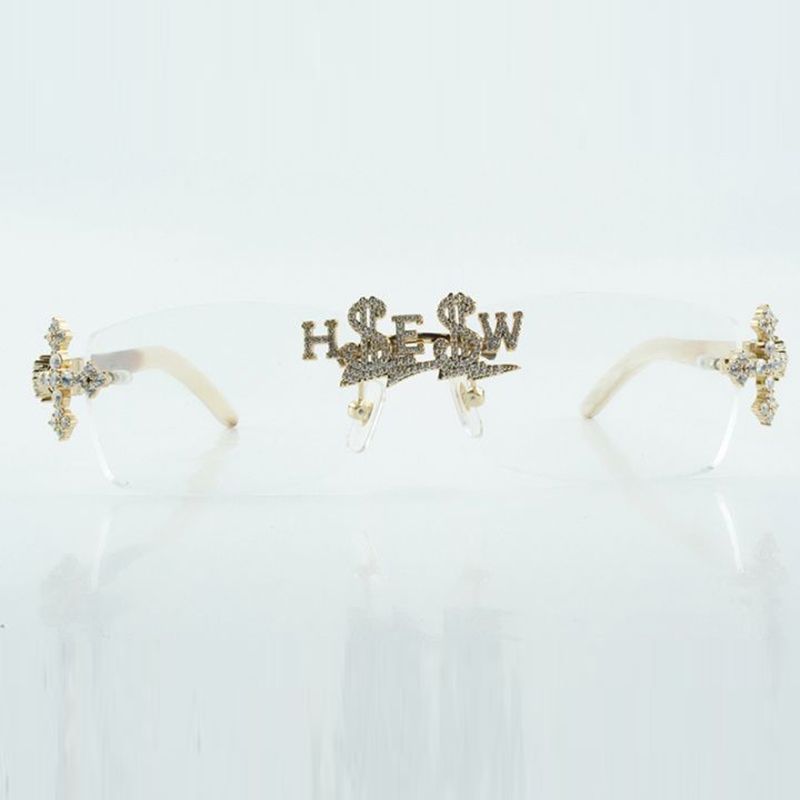 designer Customized cross diamond nose bridge optical glasses 3524012 with