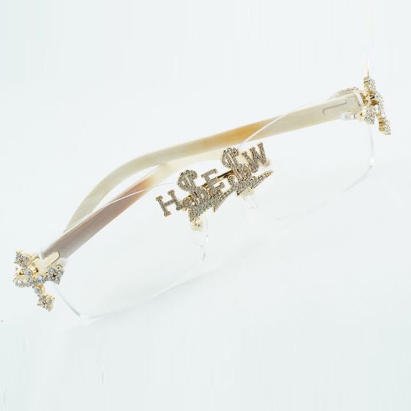 designer Customized cross diamond nose bridge optical glasses 3524012 with