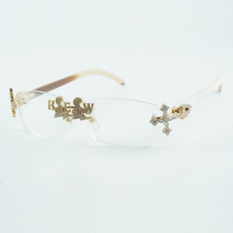 designer Customized cross diamond nose bridge optical glasses 3524012 with