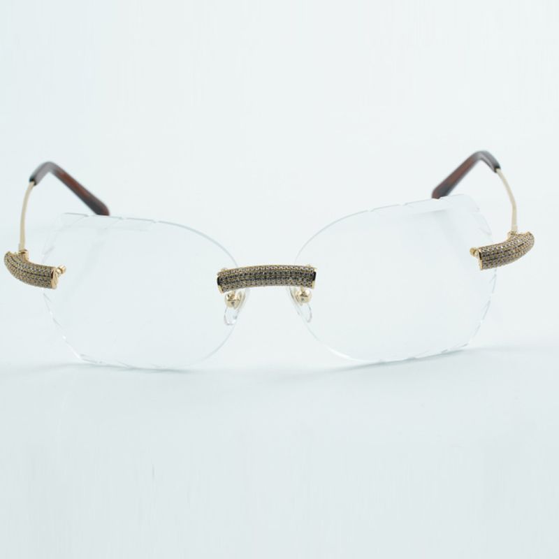 Fashionable mini full set diamond 8300817 engraved transparent lens metal wire