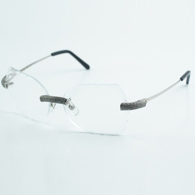 Fashionable mini full set diamond 8300817 engraved transparent lens metal wire