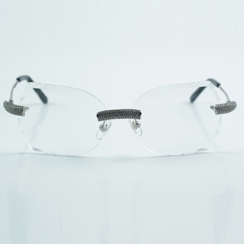 Fashionable mini full set diamond 8300817 engraved transparent lens metal wire