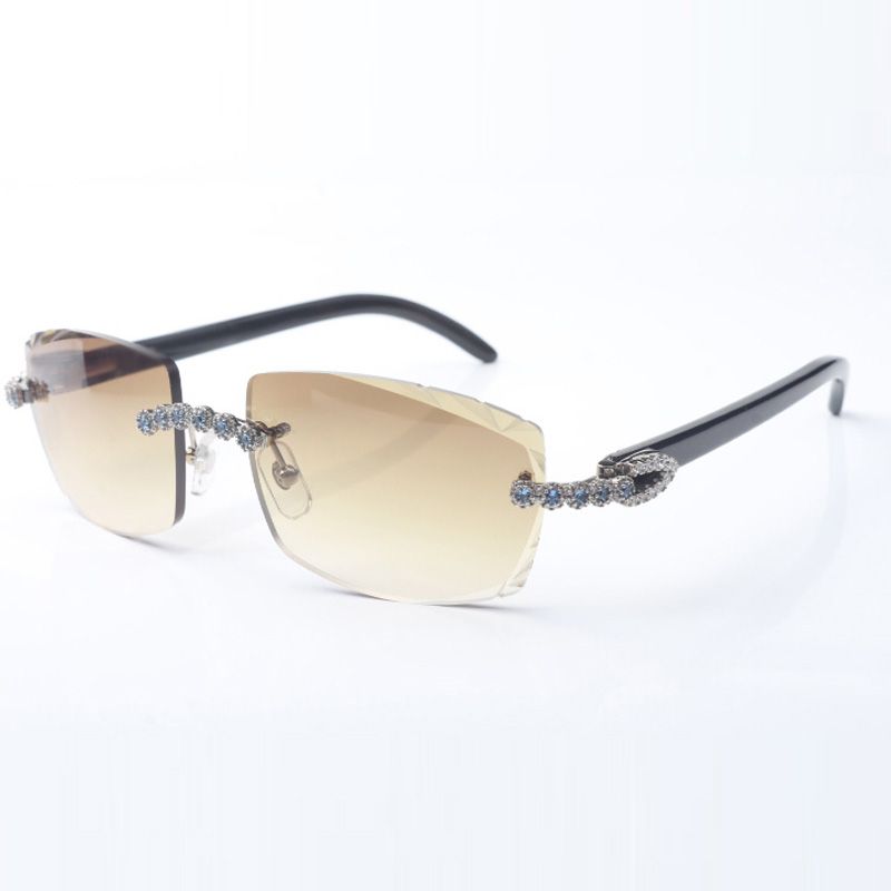 New Bouquet blue diamond 3524015 Buffs sunglasses natural black horn temples