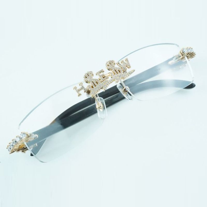 Customized diamond nose bridge optical glasses 3524012 with natural mixed
