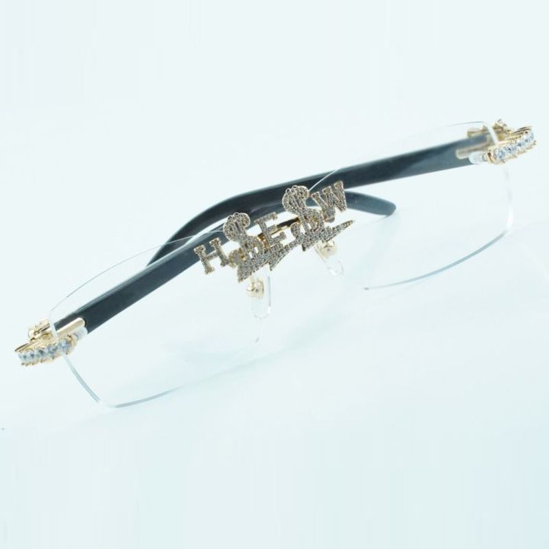 Customized diamond nose bridge optical glasses 3524012 with natural mixed